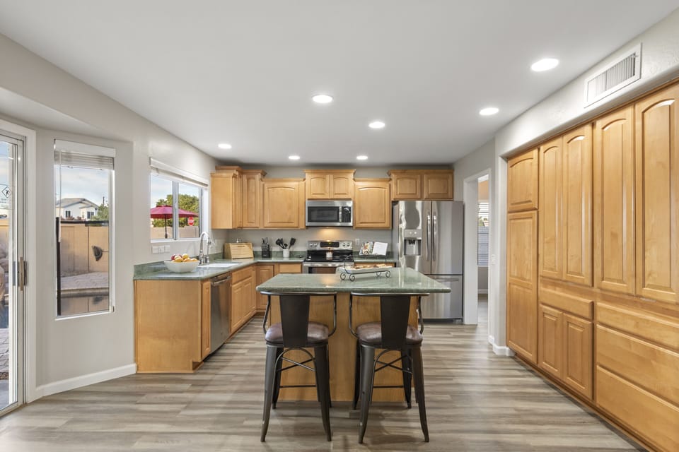 Fully stocked kitchen