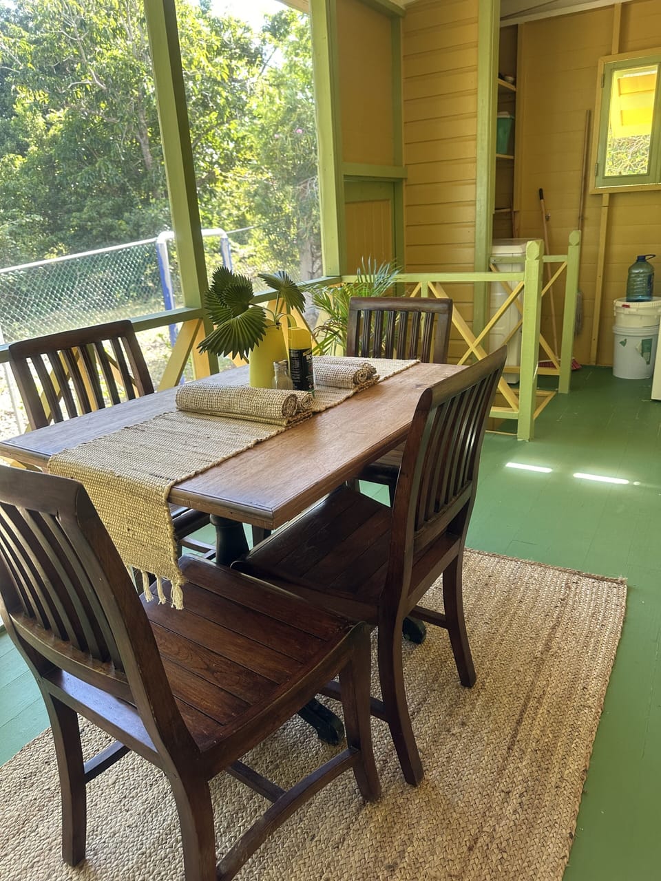 Bright and cheerful dining space , that overlooks the back yard.