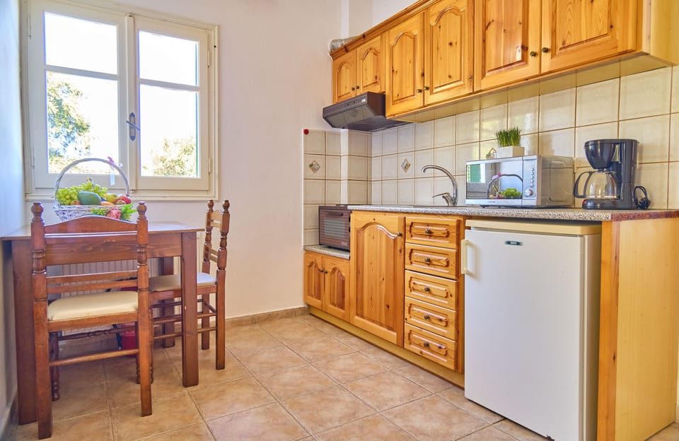 Nikos Kalamaki Corfu Studio 1 Kitchen And Dining Area 