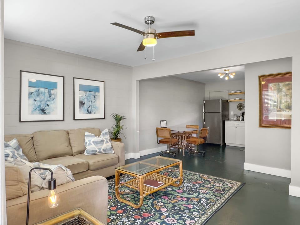 Relax in the comfortable living room. 