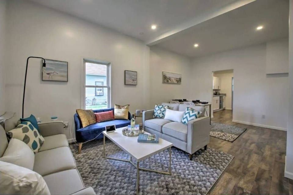 Cozy Living Room with a - Full-size Couch - Velvet Loveseat- and a Love seat