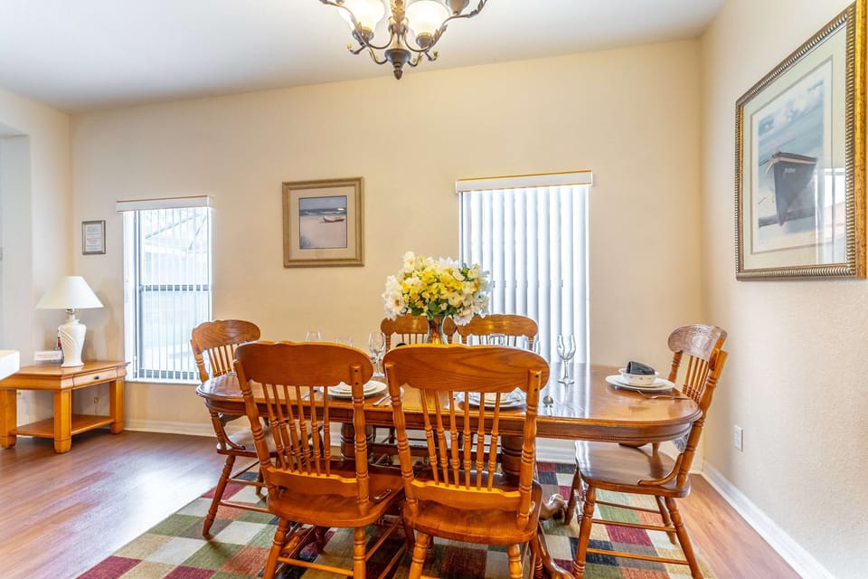 Comfortable dining for 6, ideal for enjoying meals at home.