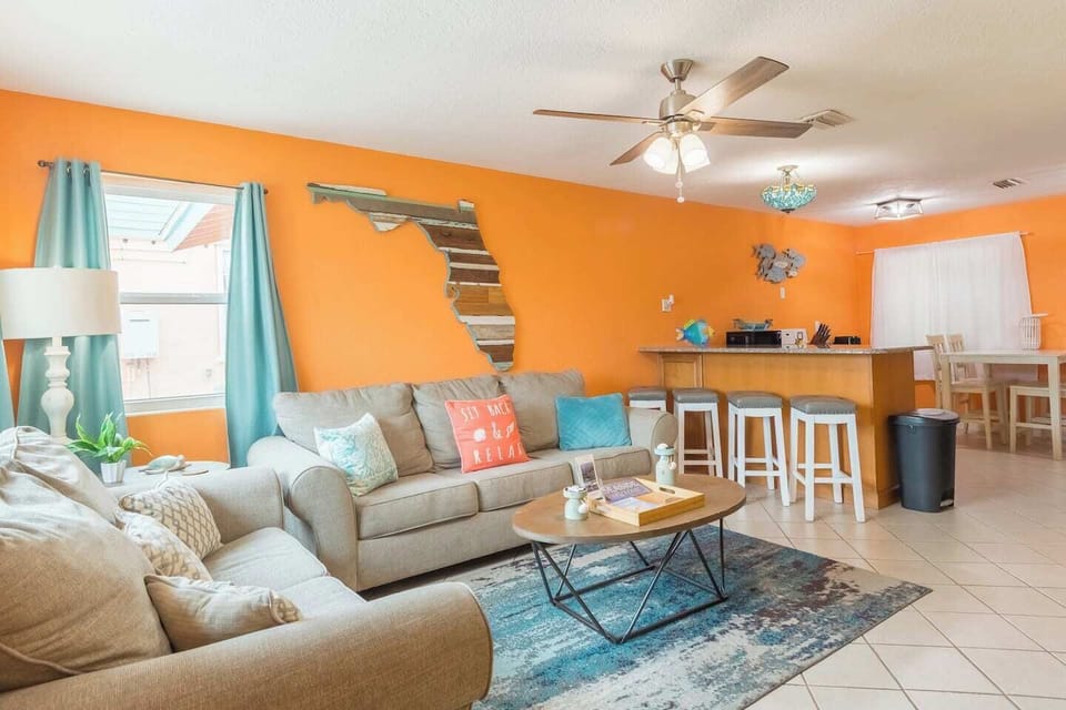 Open concept living room with full cable TV and high speed internet!