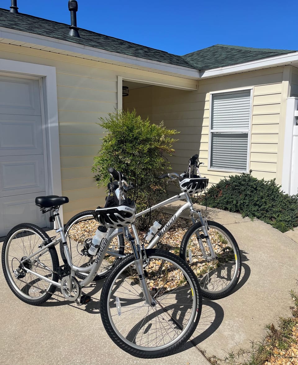 2bikes provided w/helmets & air pump