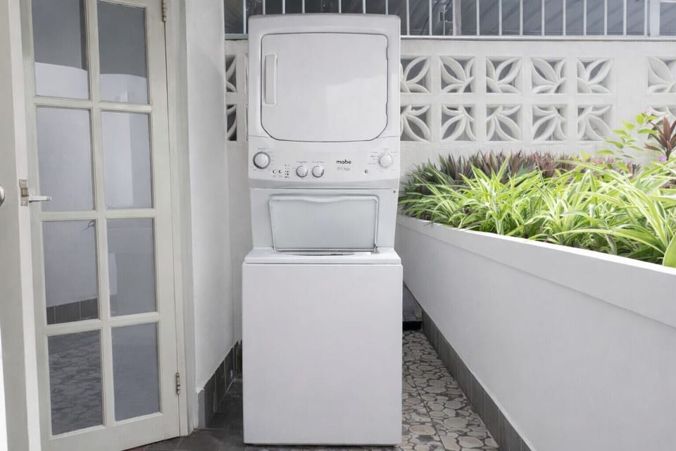 For your convenience, as an added bonus during your stay, the building has a shared laundry room equipped with a washer and dryer for the use of all guests. Please note that detergents and cleaning products are not provided.
