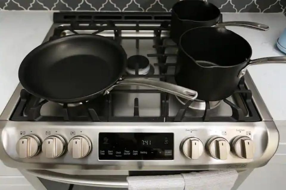 Non-stick pots and pans and bakeware available 