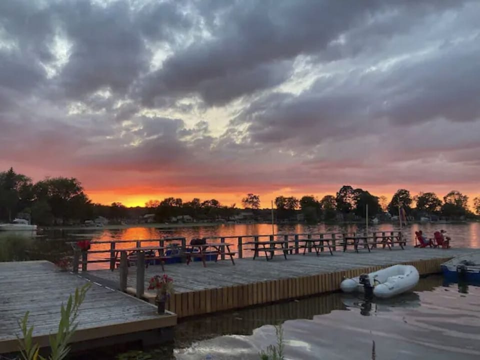 Sunset on Lake Couchiching from Champlain Sailing Club