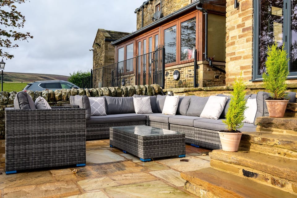 The outdoor dining area at The Lee, Yorkshire