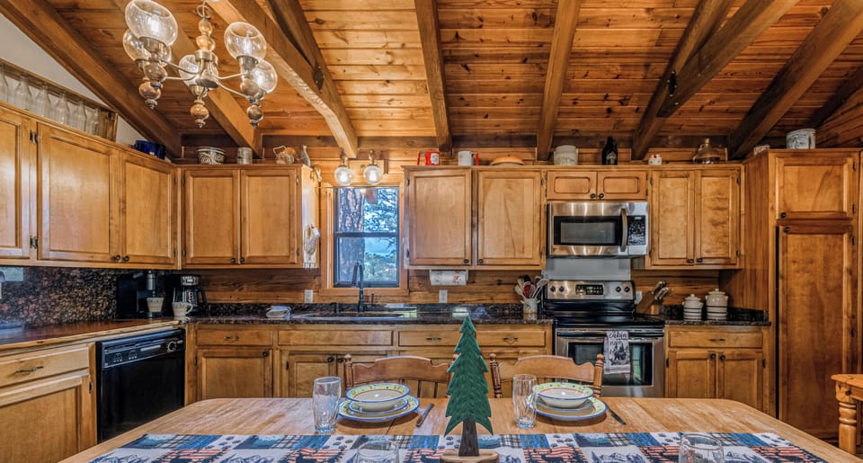 Spacious kitchen includes dining area