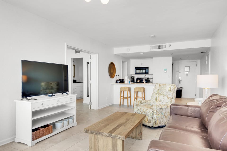 Enjoy a movie on the flat screen