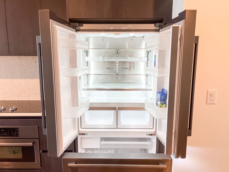 Our fridge dispenses fresh filtered water. It is just a click away