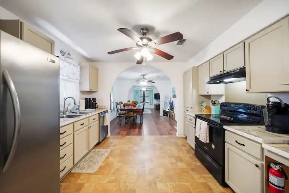Kitchen looking towards the living room. 