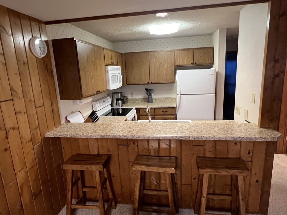 Kitchen with barstools