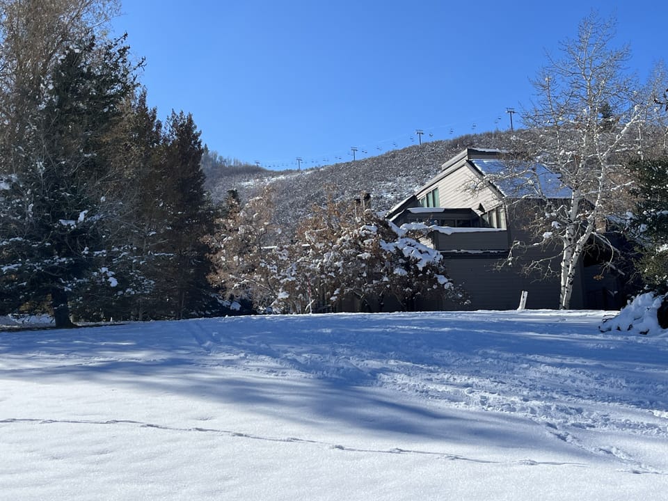 Open space around the Payday condos - looking up at Silver Star chairlift 