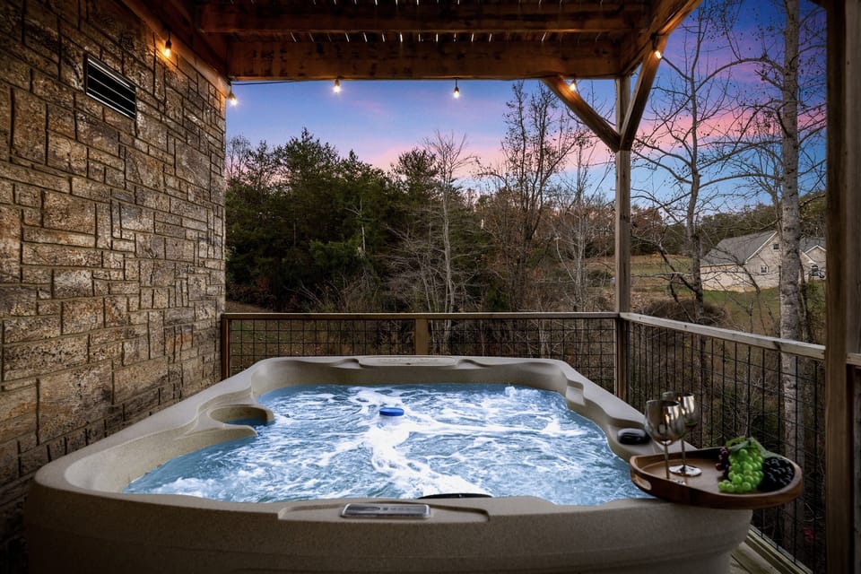 Soak away your cares while you enjoy the views from the hot tub