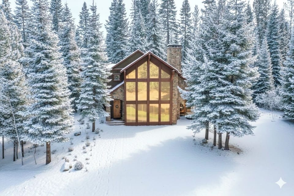 Welcome to Winter Wonderland! Wake up to spectacular view of snow among the pines!