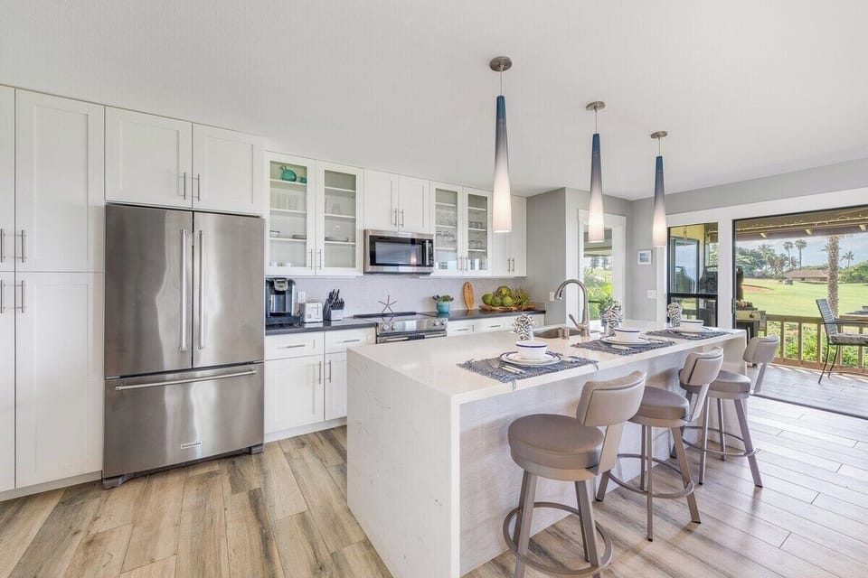 Exquisite kitchen at Kaanapali Plantation 11 with stylish design