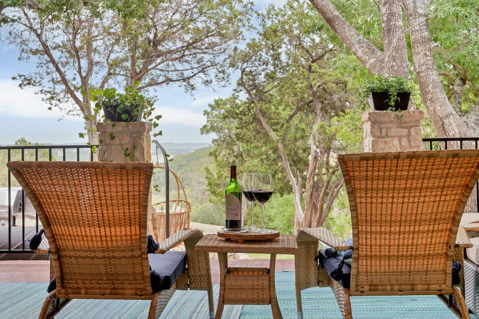 Take in this incredible view , while enjoying a glass of wine