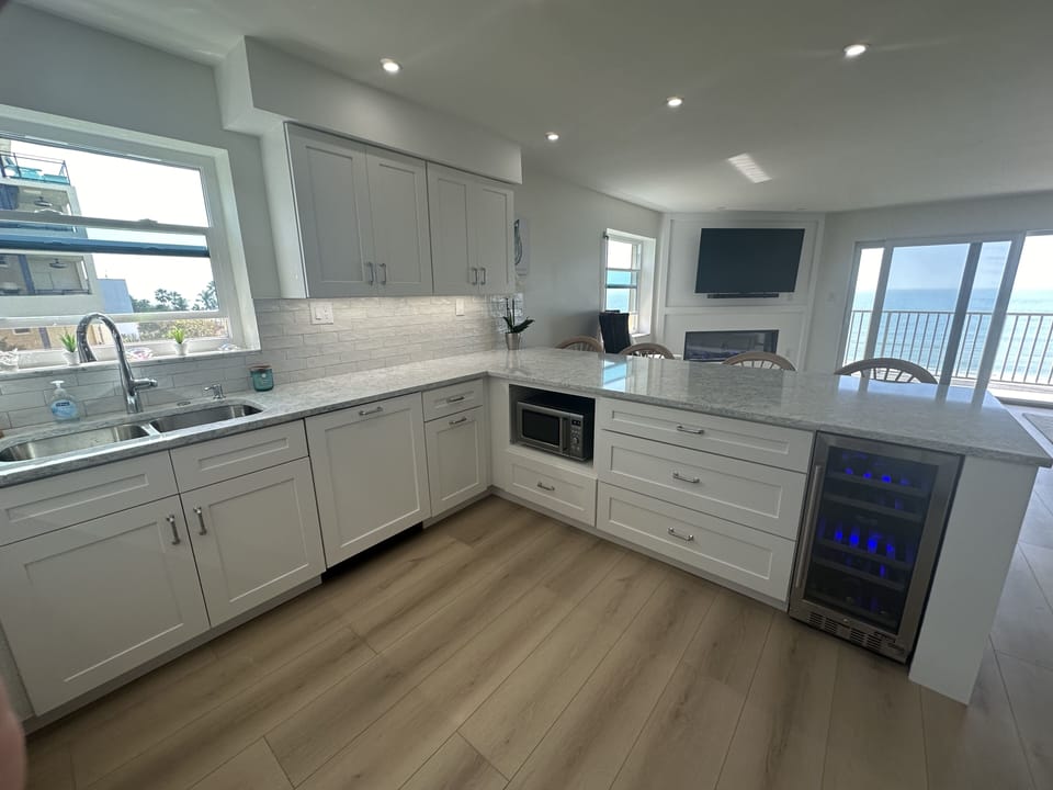 Open concept kitchen/living area