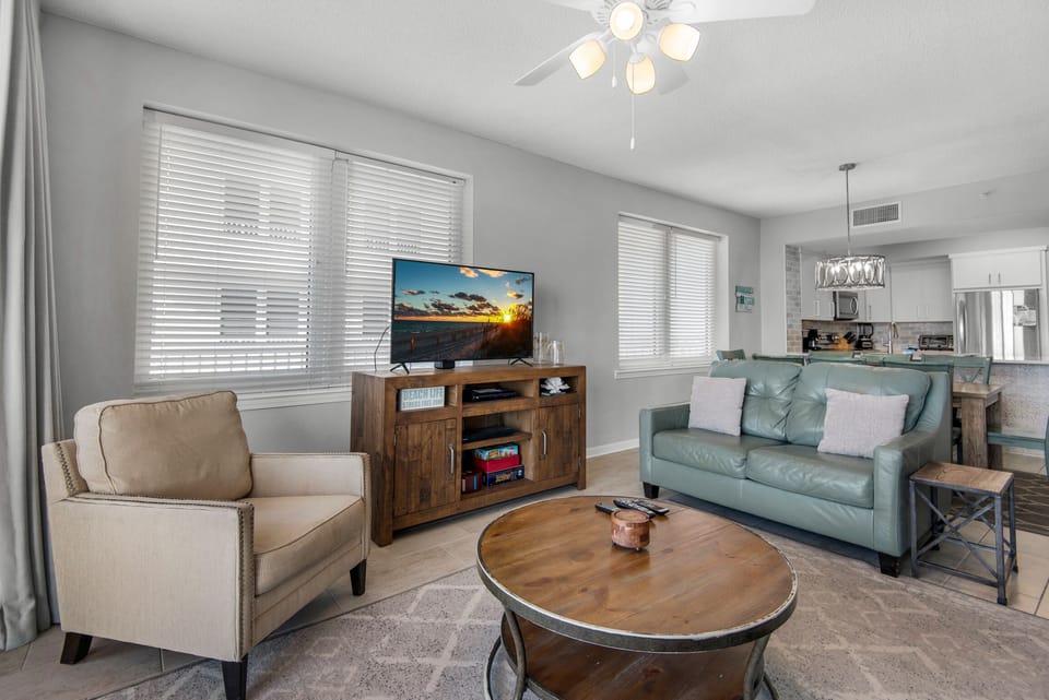 Enjoy a movie on the flat screen