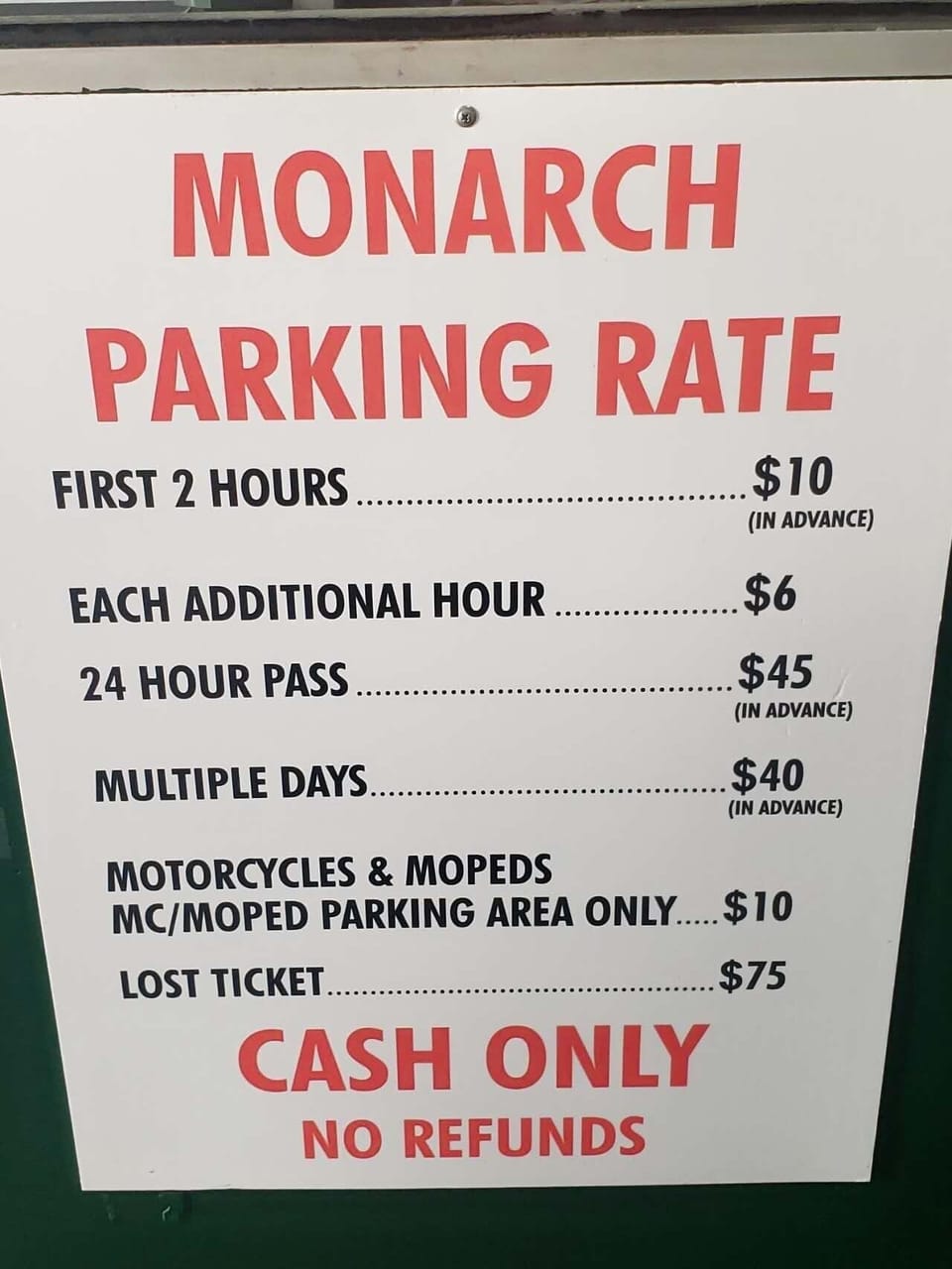 In-building parking for a fee 