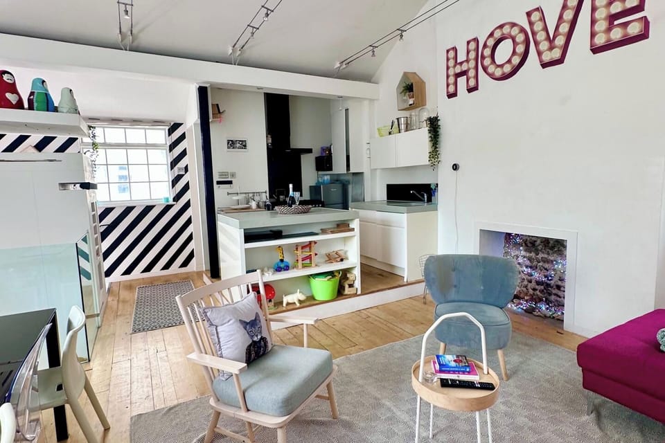 Open plan kitchen, living and dining space