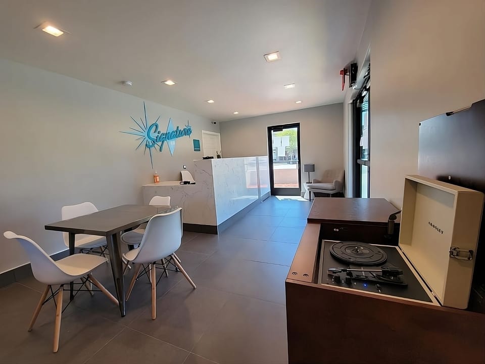 Make quick meals and gather comfortably at the in-room dining table.