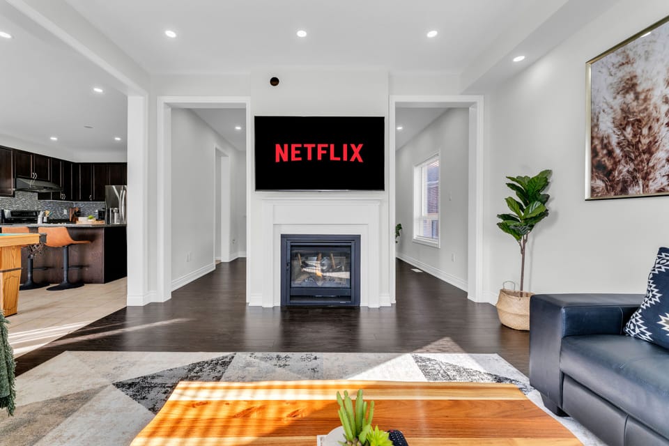 Movie time with comfortable couch