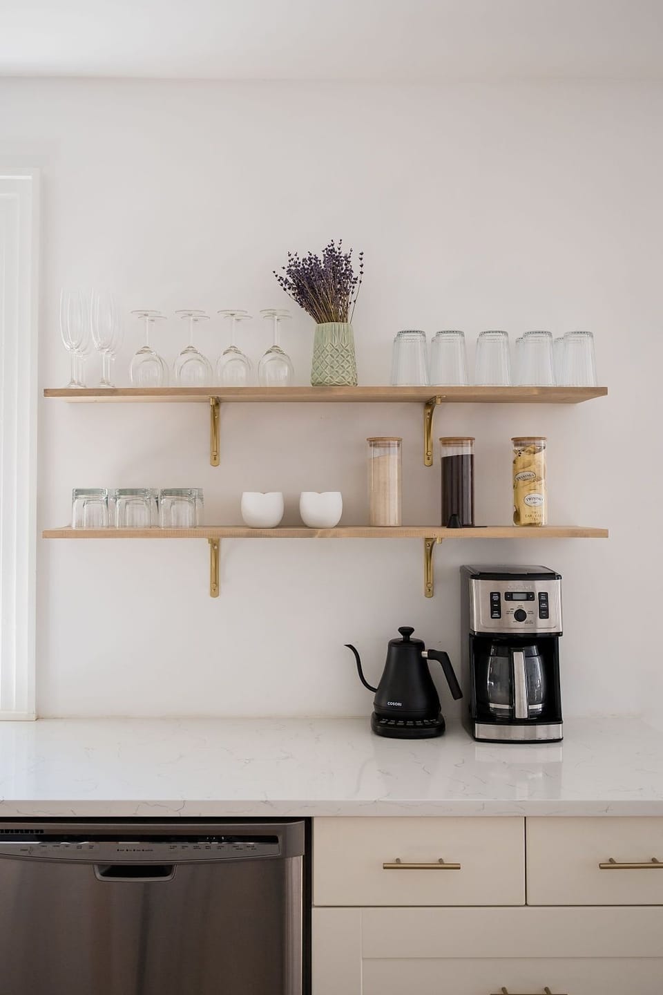 Wake up and make yourself some coffee or tea. We provide ground coffee, tea bags and sugar.