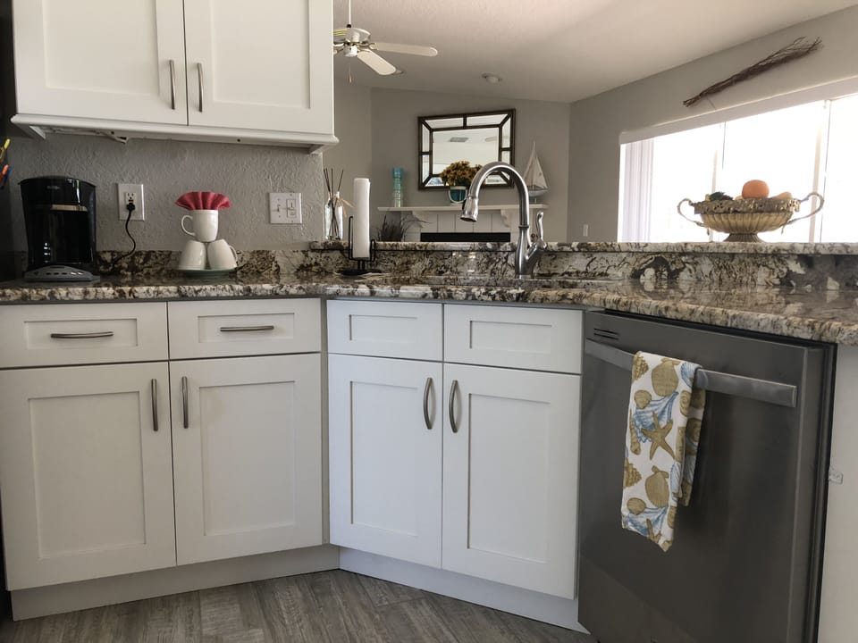 Kitchen facing living room