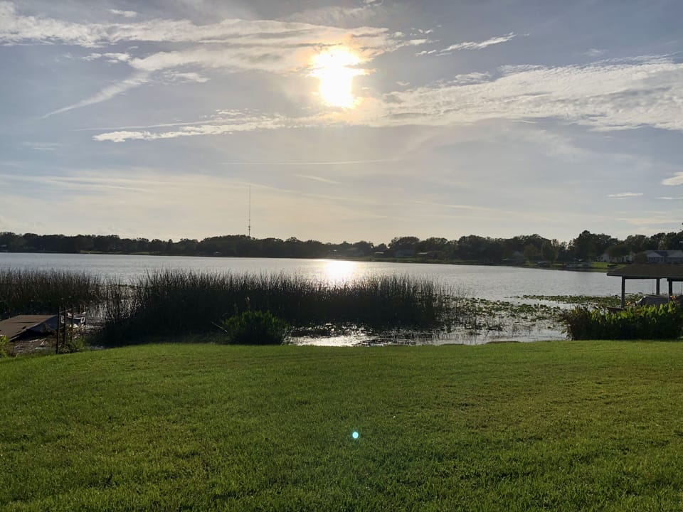 Back yard over looking a sunset.