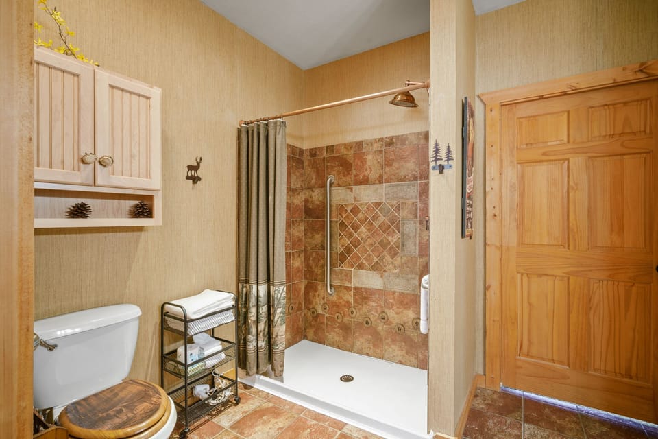 Downstairs Bathroom - Walk-in Shower with Handrail