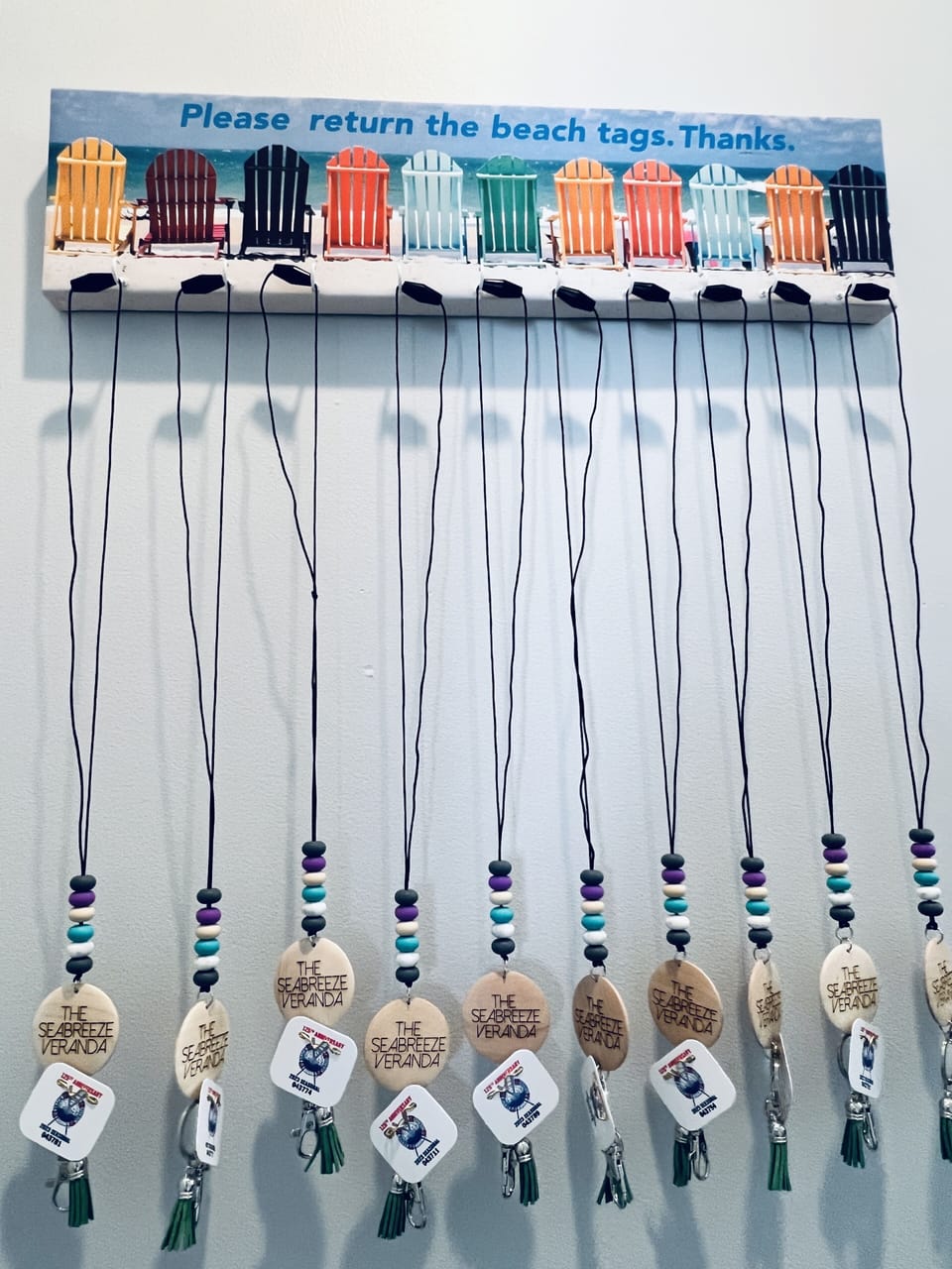 Beach tags (for ages 12+) Comes with unit during stay, but must be returned.  