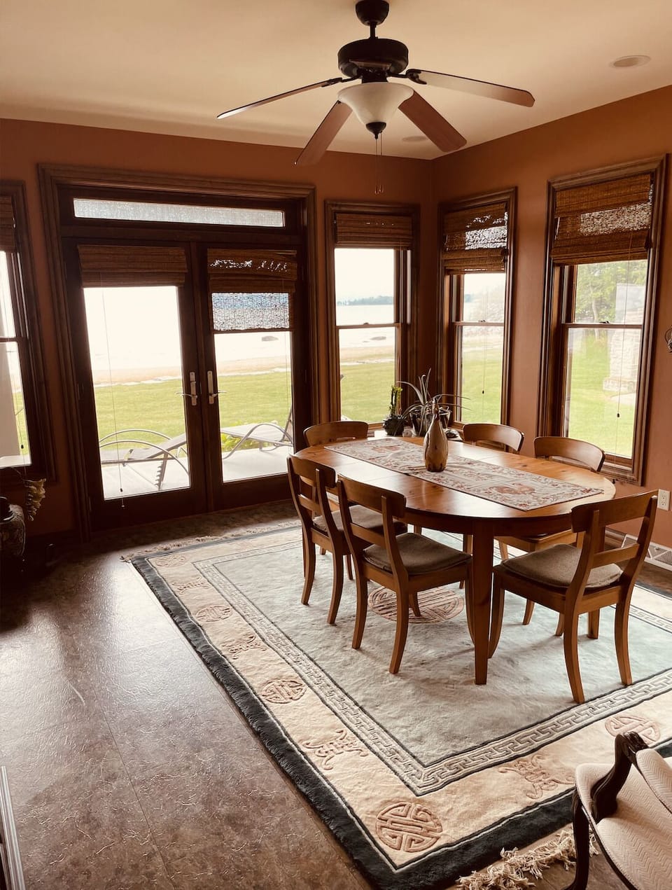 Additional dining table located in the sun porch, seats 6