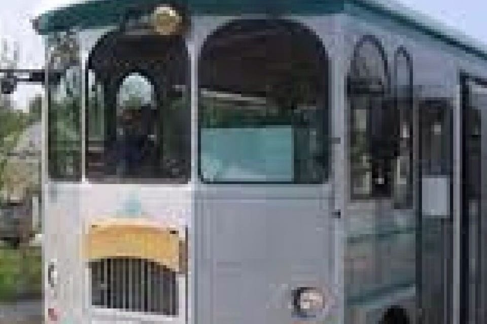 Trolley that takes you around the property