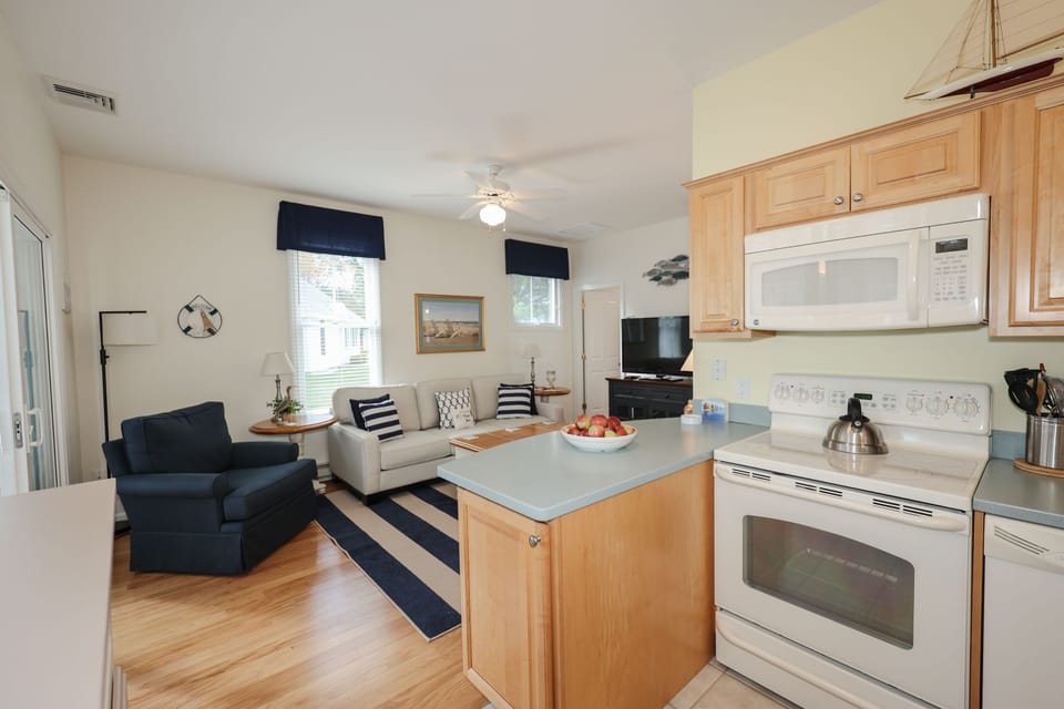 View of kitchen from living room