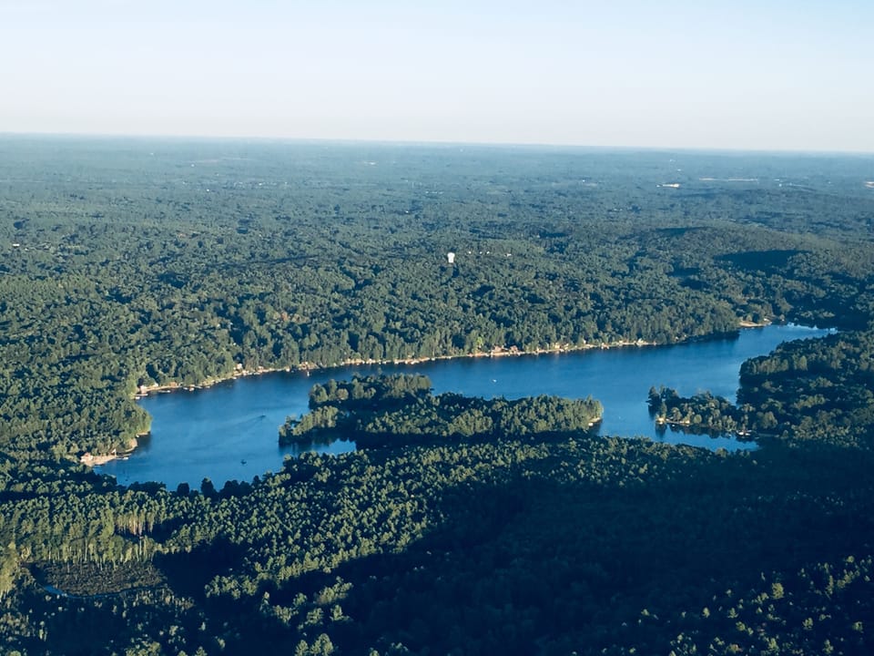 Aerial view of Baboosic Lake
