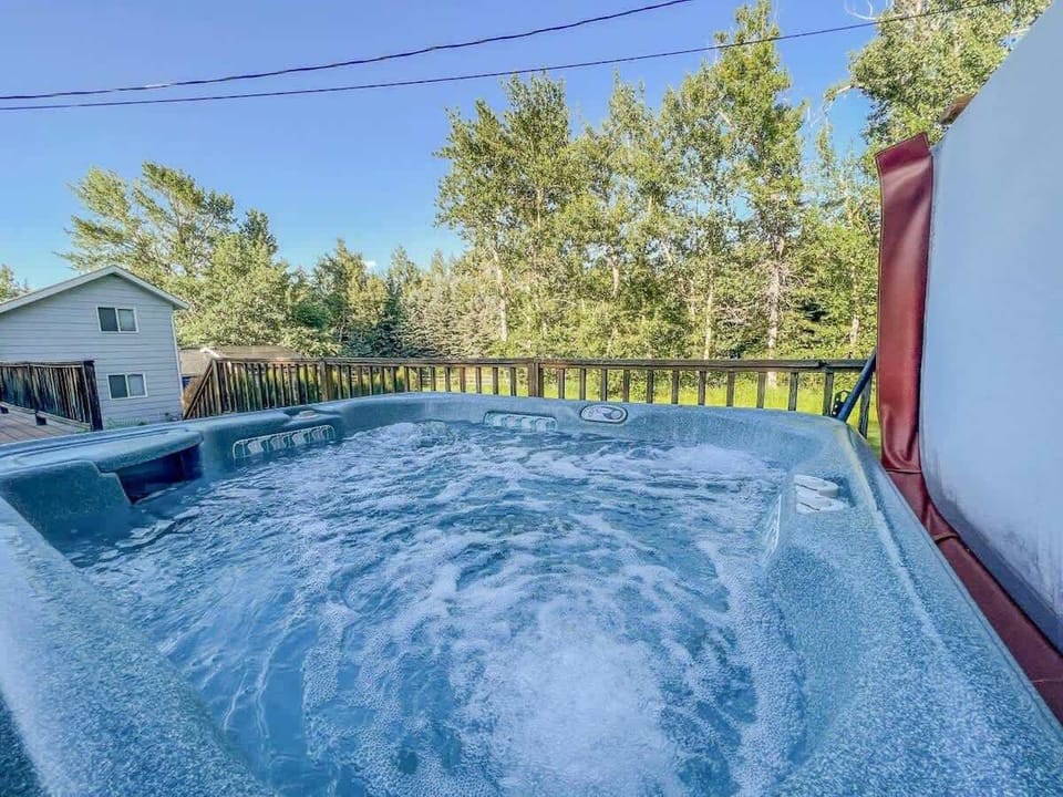 Hot Tub on private deck overlooking the massive backyard