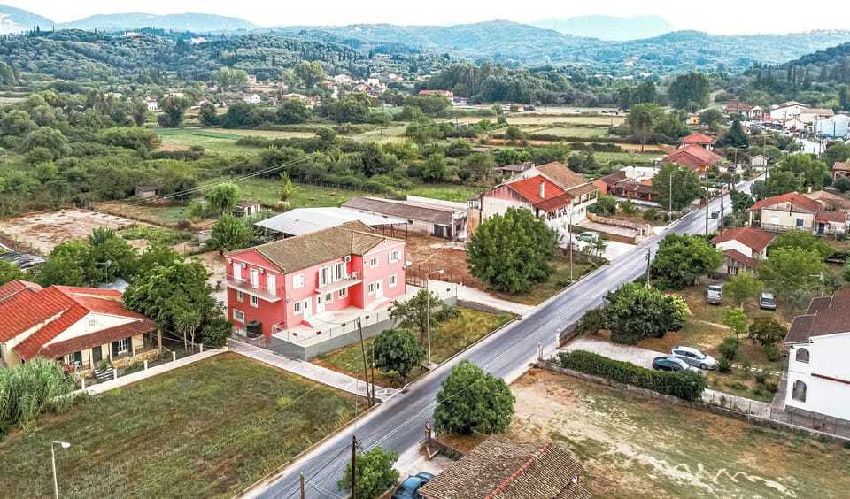 Stacys Apartments near Sidari-From Above 