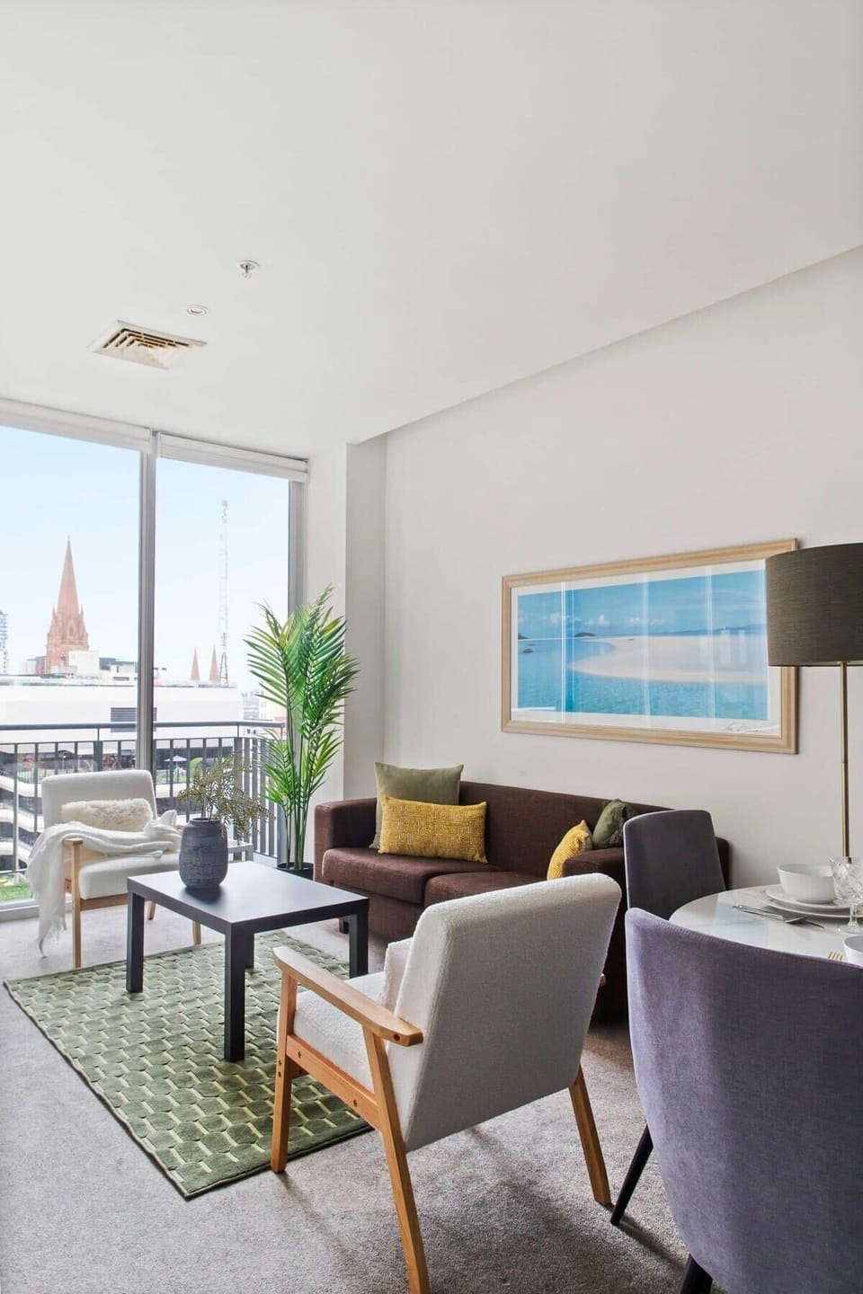 A tastefully furnished & spacious interior.