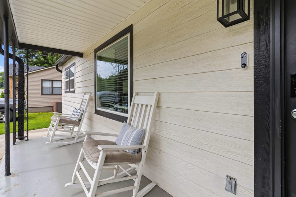 Rocking chairs for enjoying the fresh air.