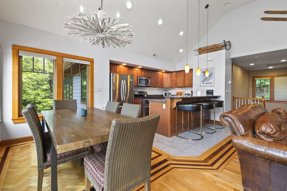 Open concept living area connects the dining room with the kitchen and living room so everyone can be together 