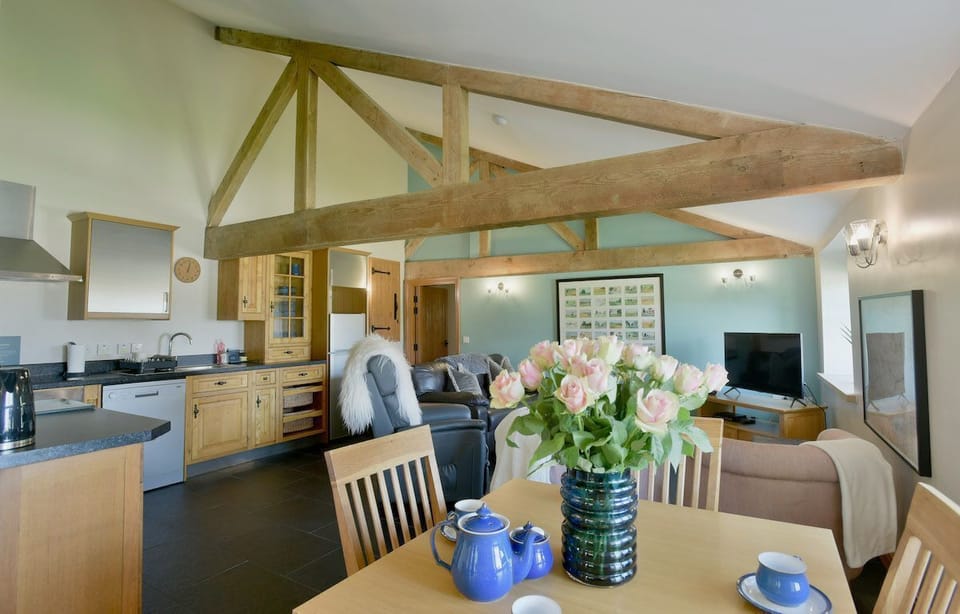 Open plan living area with underfloor heating