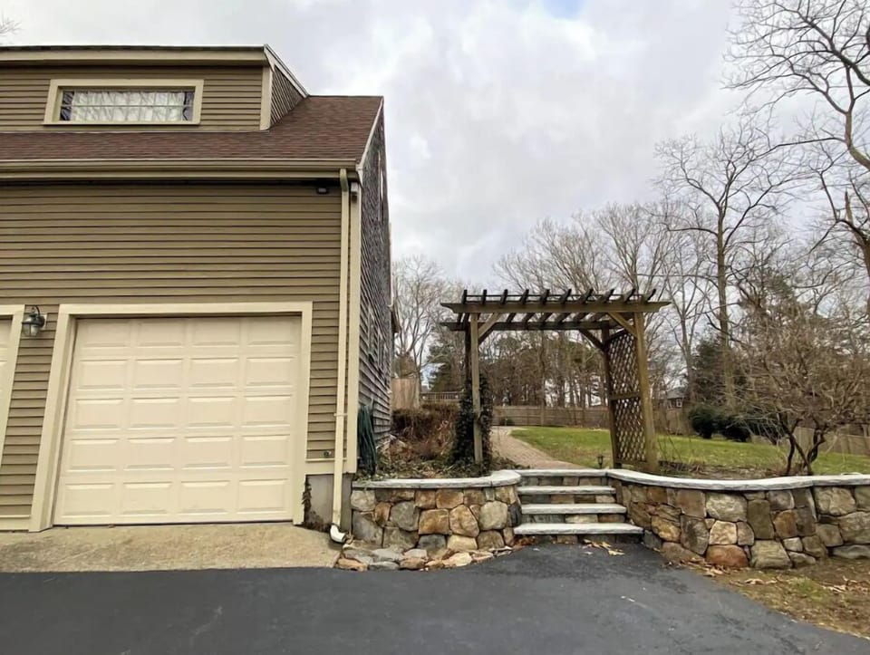 Follow the brick walkway from driveway to your entrance