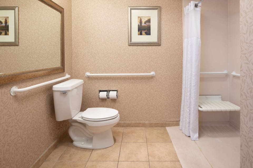 Feel at ease with an accessible shower and supportive grab bars.
