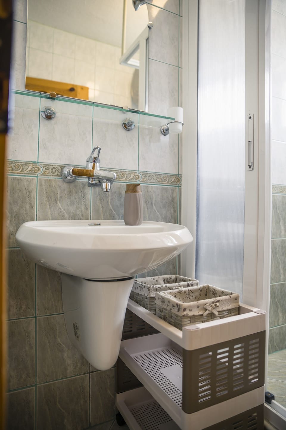 the bathroom