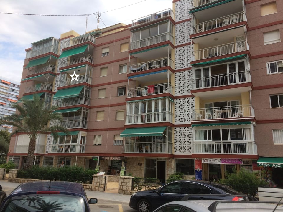 Building façade. Star marks the balcony