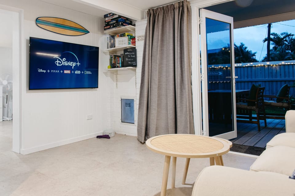 Relax and enjoy the large smart TV