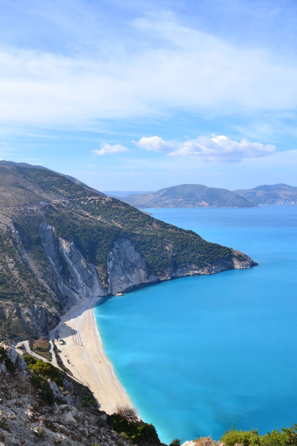 Kefalonia beaches: gotgeous Myrtos beach, 50 km from the apartments