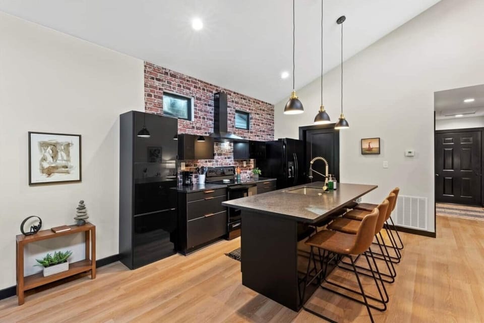 Open kitchen for entertaining.